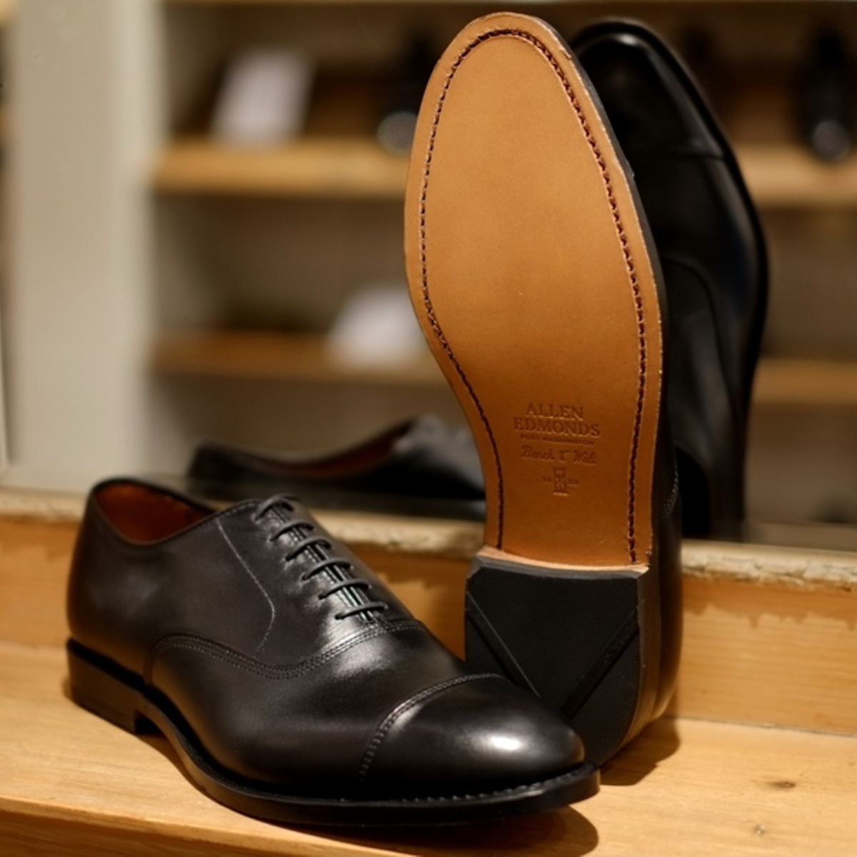 【Allen Edmonds】革靴　ドレス　ブラウン レザー ストレートチップ USA製 アレンエドモンズ キャップトゥ レザー シューズ 101/2