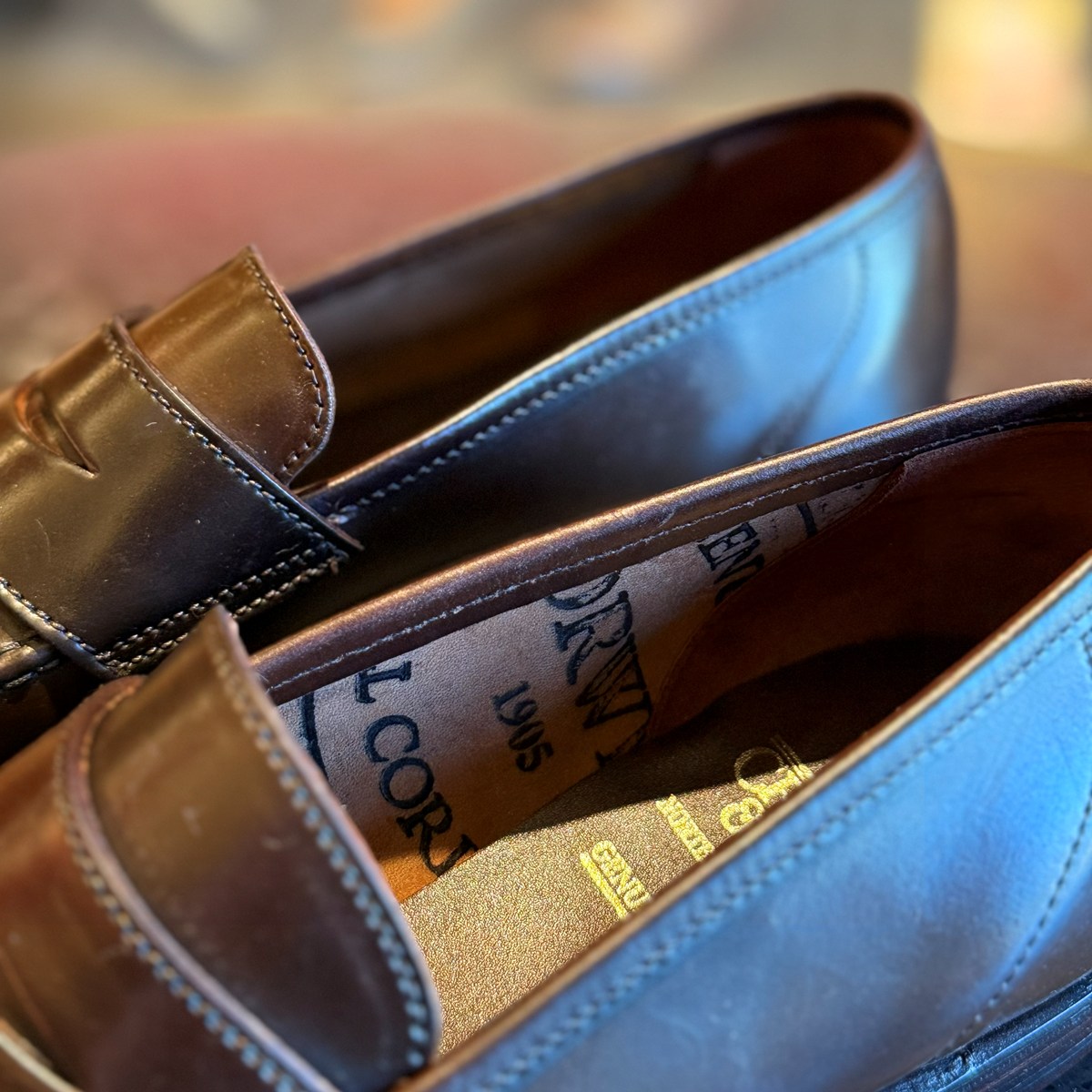 ホーウィンスタンプ付　コードバン　クロケット&ジョーンズ　HARVARD シガー クロケット＆ジョーンズのコインローファー “ハーバード2”×”希少な